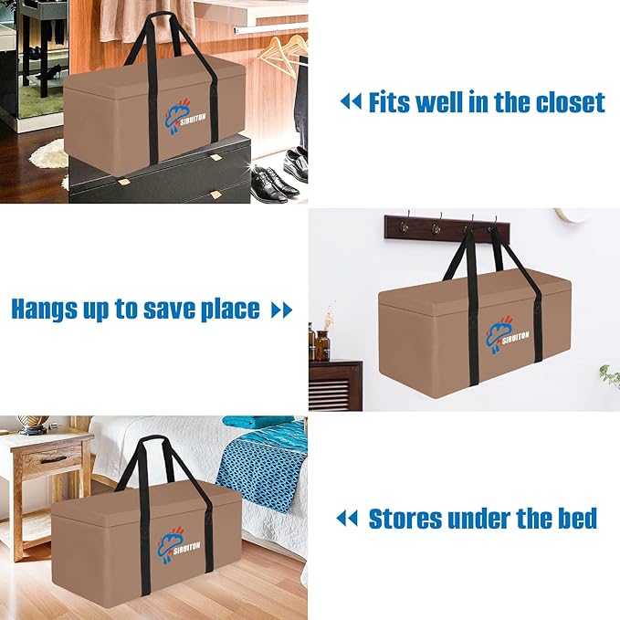 SIRUITON 69”L x 29.5”W x 21.6”H Outdoor Cushion Storage Bag,Patio Furniture Cushion Storage Bag,Heavy Duty 600D Oxford Garden Cushion Storage Covers, Waterproof Christmas Tree Storage Bags.
