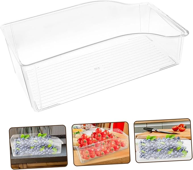 Clear Refrigerator Drawer Organizer Storage Container for Fridge Food-grade Storage Box for Kitchen Transparent Fridge Organizer Bin for Vegetables and Meat Preservation