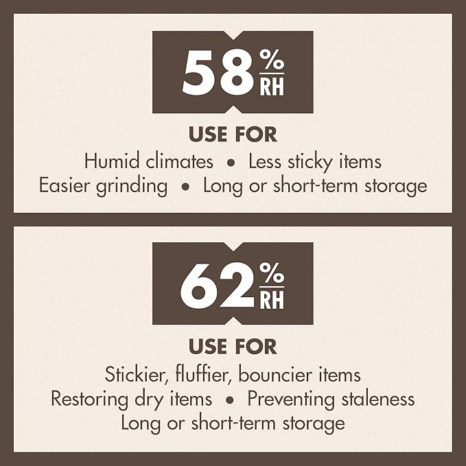 Boveda 62% Two-Way Humidity Control Pack For Storing 5 lb – Size 320 – Single – Moisture Absorber for Storage Containers – Humidifier Pack – Individually Wrapped Hydration Packet
