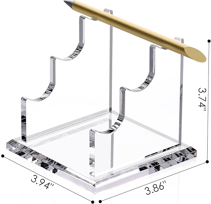 SANRUI 3 Tier Acrylic Pen Holder Display Stand, Fountain Pen Pencil Makeup Brush Rack, Ballpoint Pen Showholder, Paintbrush Drying Rack Organizer Desk for Home School Office or Store Use