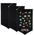 3 PCS Canvas Banners Wall Hanging Brooch Jewelry Storage Case Stand Enamel Pin Display, Sublimation blank Banner,Holder Earrings Necklace Pin Collection Organizer