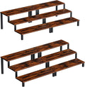 Set of 4 Wooden Display Stand Riser, 3 Tier Perfume Organizer Stand Cupcake Stand Holder, Tiered Display Stand Risers Display Shelf for Home and Shop (Black, 4 pcs)