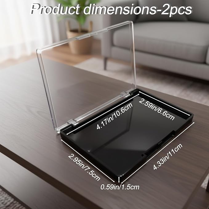 2 Pack Black Base Clear Lid Magnetic Eyeshadow Palette for Makeup Artists, Empty Eyeshadow Palette, Magnetic Makeup Palette Empty, DIY Cosmetic Organizer