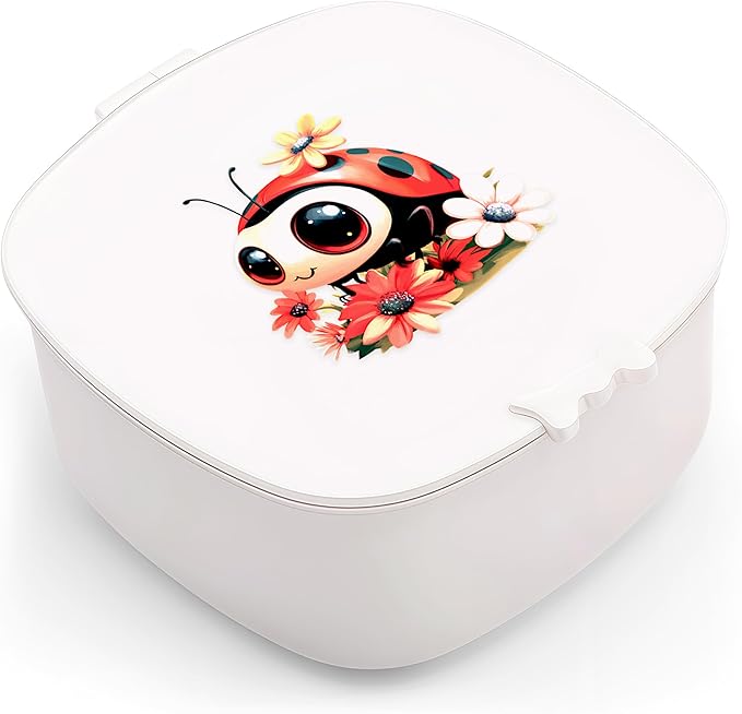 Small Hair Accessories Organizer Box For Girls Kids Teens Women, Hair clips/Ties/bands/pins/barrettes/scrunchies Organizer and Storage! (Ladybugs)