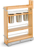Rev-A-Shelf 5" Pull Out Storage Organizer for Base Kitchen w/ Soft-Close, Sliding Shelves for Utilities, Utensils or Spices, 448UT-BCSC-5C