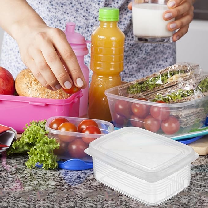 Wakauto 6pcs Small Refrigerator Organizer Bins Food Storage Containers for Fridge Produce Saver Boxes Multipurpose Preservation for Dough Meat Vegetables Kitchen Organization