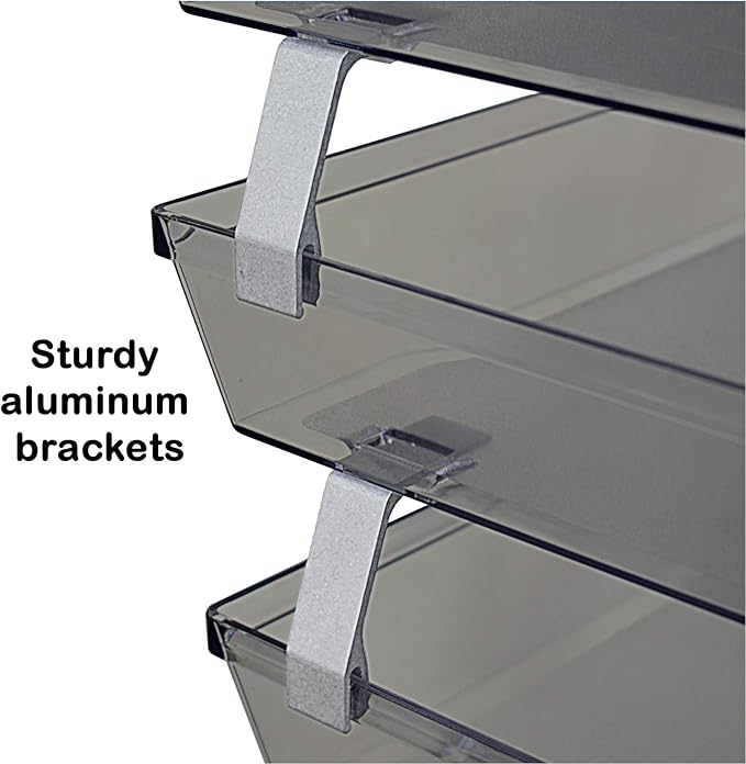Acrimet Facility 3 Tier Letter Tray, Front Load, Letter Size/A4, Desktop File Organizer, Plastic (Clear Smoke Color)