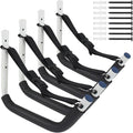 Kayak Storage Rack,Kayak Rack for Garage,Kayak Wall Mount Kayak Wall Rack with Nylon Straps,Heavy Duty Kayak Hanger Kayak Hook Suitable for Kayaks and SUP Paddle Board(4Pack,6 Colors)
