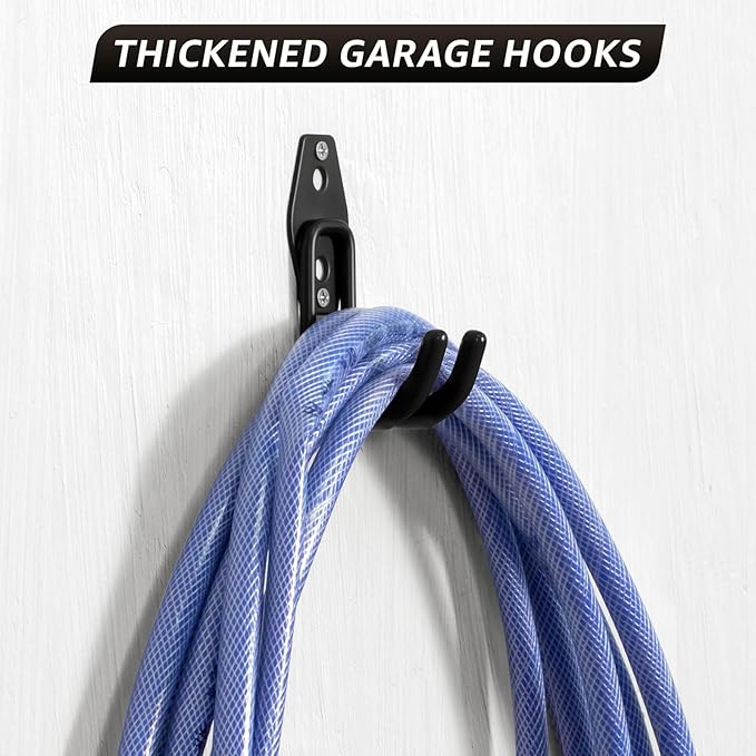 20 Pack Utility Steel Heavy Duty Wall Mount Garage Hooks,with Anti-Slip Coating,for Hanging Bikes,Ladder,Ropes,Bulk Items,Power,Yard and Garden Tools
