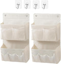 Wall Hanging Organizer – Over the Door Storage & Behind Door Organizer for Dormitory, Bathroom, Bedroom, Kitchen, Nursery, Space-Saving (White, 2 Pack)