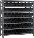 Quantum Storage Systems 1839-103BK Steel Shelving Unit with 4" Shelf Bins, 18" D x 36" W x 39" H, Black