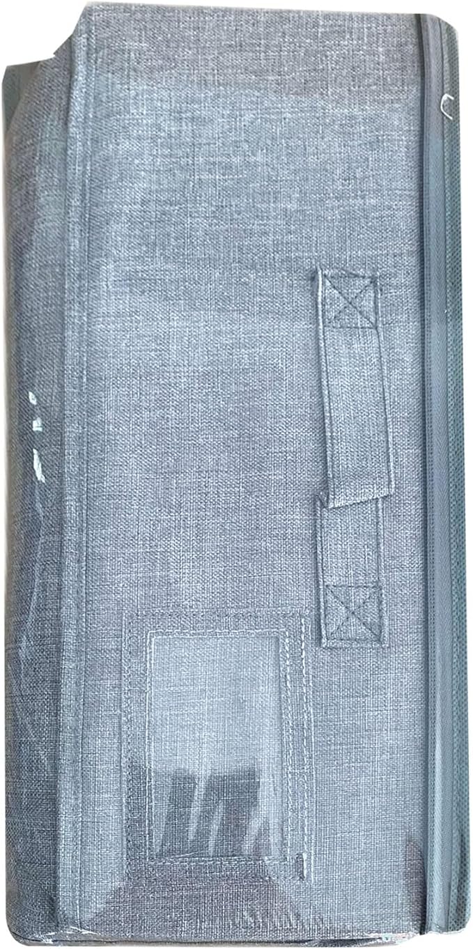 Yawinhe Under Bed Storage Containers with Handles, Sturdy Zipper und Label Holders, Foldable Blanket Storage Bags, for Comforter, Clothing, 23.6''Lx11.8''Wx6''H, 1-Pack, Grey SNH002GS-1