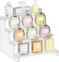 Lifewit 4 Tier Perfume Stand Organizer for Women, Plastic Display Riser, Tool-Free Assembly, Fragrance Makeup Cosmetics Shelf for Vanity Bedroom Bathroom Storage Organization, Clear, 9 Inch, 1 Pcs