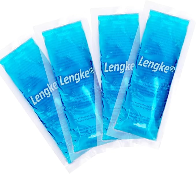 Leng Ke Gel Ice Packs for Insulin Cooler Travel Case, 4 Pack TSA Approved Ice Packs, Reusable Ice Packs, Small Ice Pack for Travel
