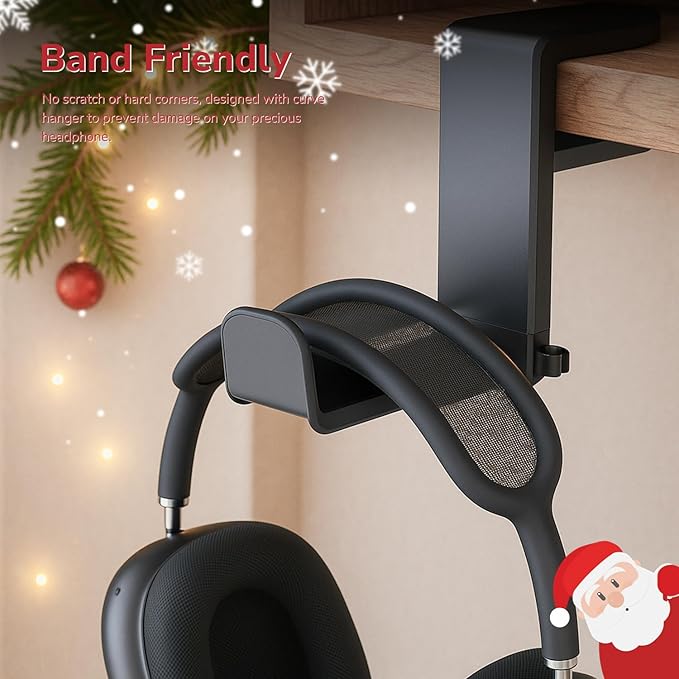 3 in 1 Rotating Headphone Stand for Gamer - EURPMASK [Xmas Gift Set] Headset Stand 2 Detachable Controller Holders,Clamp-on Headphone Holder Christmas Greeting Card,Bag,Box, Stocking Stuffer for Gamer