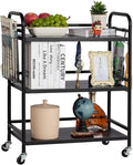HDANI 3 Tier Metal Rolling Utility Cart,High Capacity Multi Purpose Heavy Duty Cart for Office,Kitchen,Living Room,Bedroom,Black