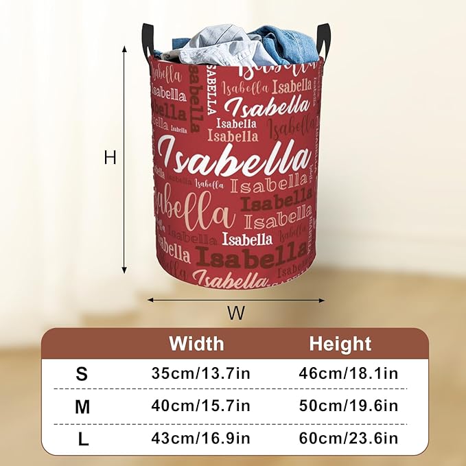 Custom Name Laundry Hamper, Personalized Laundry Baskets with Name for Boys Girls Women Men, Customized Collapsible Dirty Clothes Hamper Easy Storage Gifts for Bedroom Bathroom Living Room
