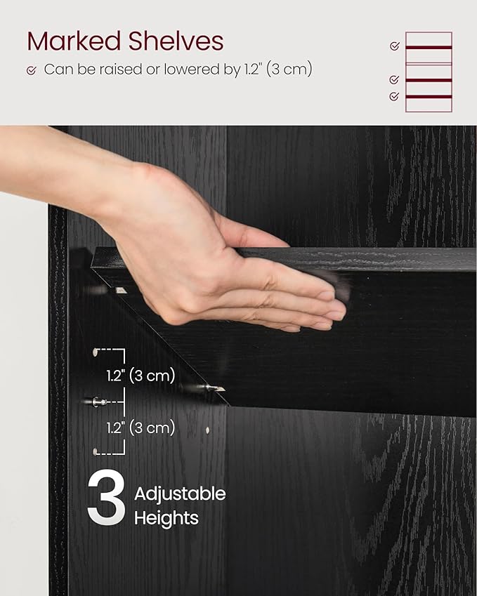 VASAGLE Custos Collection - Bookshelf, 5-Tier Bookcase, Book Shelf, Open Storage Shelf, 9.4 x 30 x 52.8 Inches, for Living Room, Home Office, Dinning Room, Ebony Black ULBC175T56
