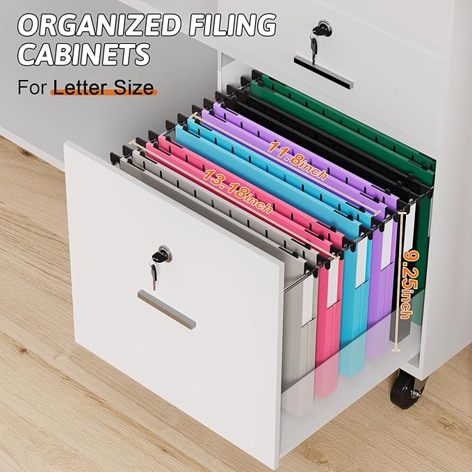 Plastic Hanging File Folders 1 Inch Expansion Letter Size,12 Pack Reinforced Heavy Duty Hang Folder with Tabs,Colored Expandable Hanging Files with Side,File Cabinet Folders for Bulky Files