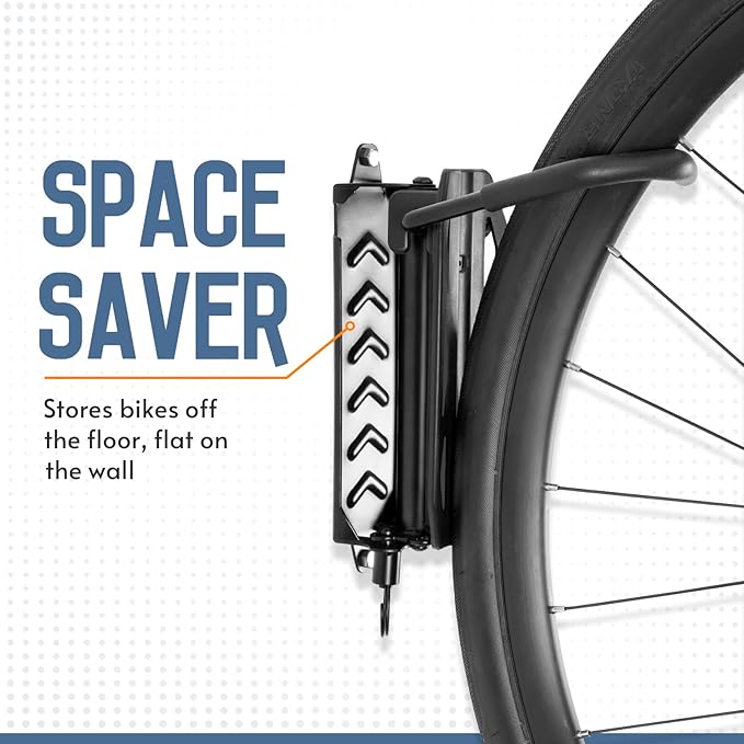 QAQ Swivel Bike Wall Mount, Vertical Bike Rack Garage Holds Up to 66lbs, Bike Hooks for Garage Space-Saving, Easy to Install - 2 Pack