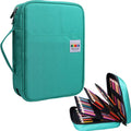JAKAGO 220 Slots Colored Pencil Case Large Capacity Pen Holder for Artist Painter Zipper Organizer Bag for Marker Highlighter Storage Case for Office Sketch Travel Supplies (Green)
