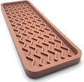 Happitasa Silicone Kitchen Sink Organizer Tray, Sponge Holder and Countertop Protector | Bathroom and Kitchen Soap Dish and Dispenser Tray (Mocha, 12" x 4", 9.2 Ounces, Zigzag)