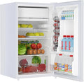 4.3 Cu.Ft Mini Fridge With Freezer, Single Door Mini Fridge w/7 Settings Temperature Adjustable, Mini Refrigerator for Apartment, Bedroom, Office, Dorm, Black (White)