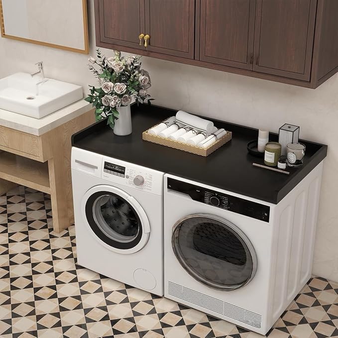Hanobe Washer Dryer Countertop Topper : Wood Laundry Table Top - Over Washer and Dryer for Laundry Room
