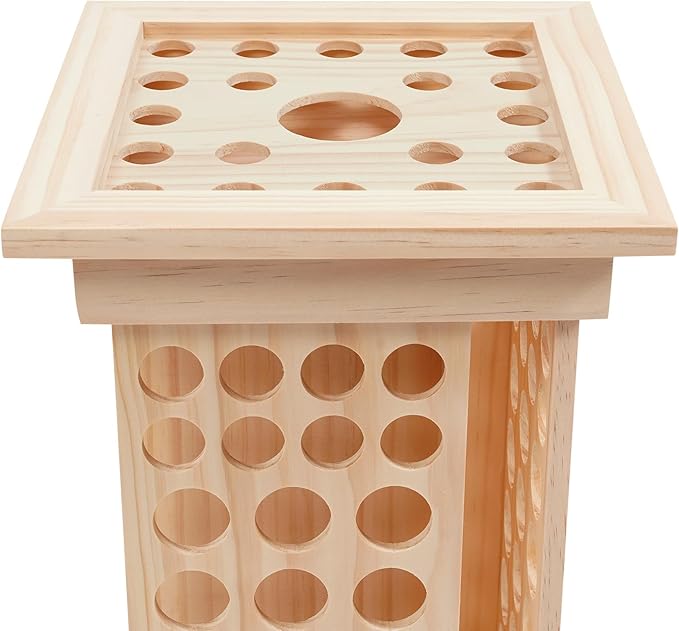 Wooden Essential Oil Bottle Display Rack Rotating Essential Oil Storage Organizer with 125 Holes, Holder Bottles Roller Shelf for Essential Oils, Nail Polish, Fragrance Oils, Cosmetics