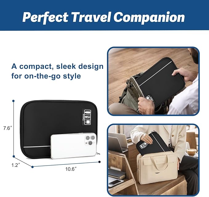 Electronic Organizer Travel Case, All-in-One Portable Cable Organizer Bag for Storage, Cord Organizer Tech Accessories for Cables, Chargers, Power Bank, Flash Drive, SD Card
