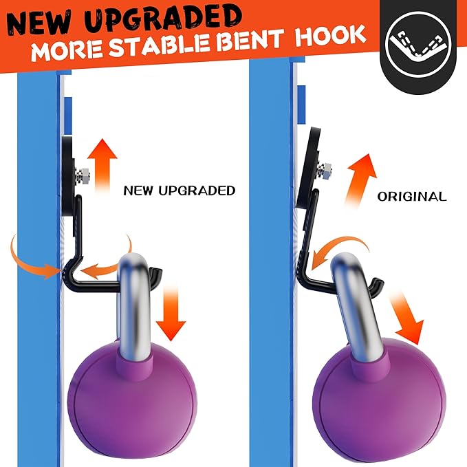 ULIBERMAGNET New Upgraded Large Magnetic Hooks,Strong Heavy Duty Magnet Hooks for Power Drill,Broom,Garden Tools, Pegboard, Garage, Workshop,Hardware, 2 Pack Magnet Storage Holder for Hanging(Black)