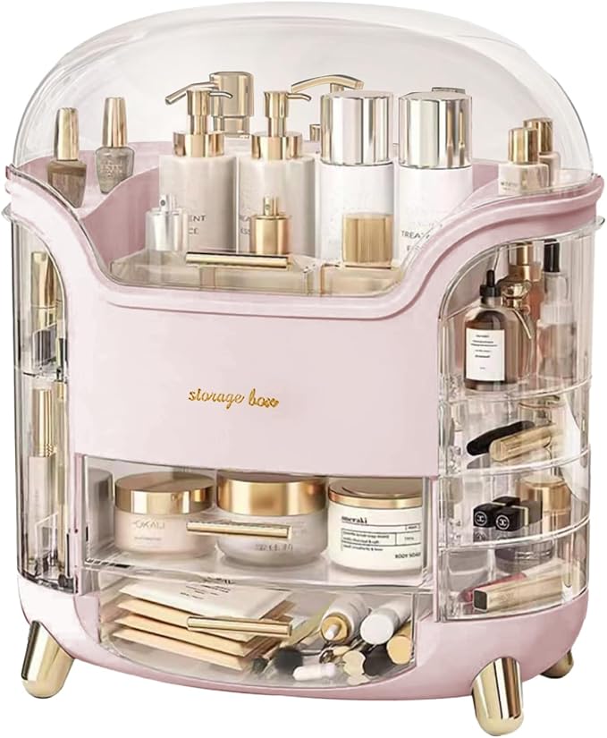 Upgrade Large Makeup Organizer Countertop Vanity Organizer Cosmetic Organizer Makeup Storage Box Bathroom Counter Organizer Perfume Skincare Organizers Gift Women Clear Design Easy Visibility
