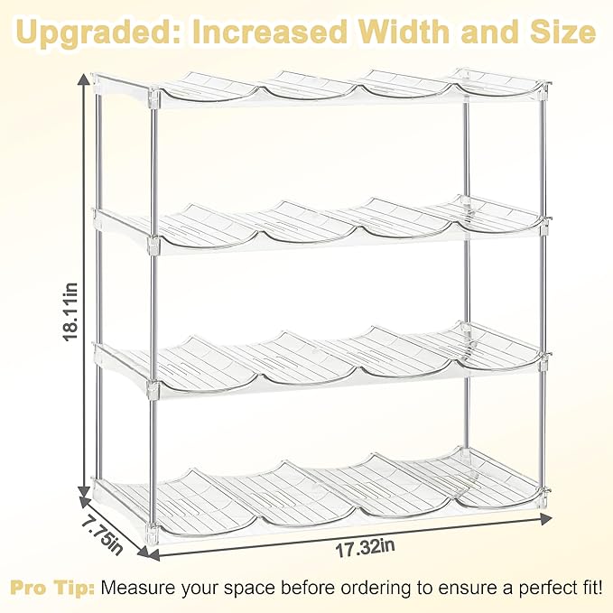 Water Bottle Organizer-Stackable Bottle Storage Rack, Water Bottle Holder for Cabinet Organization, Plastic Wine Racks/Drink Bottle Holder, 40oz Stanley Organizer for Kitchen Cabinets 4 Pack