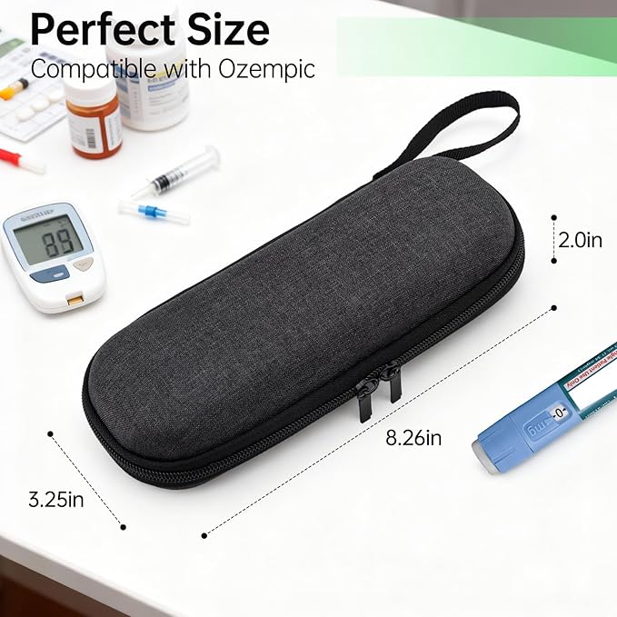 Cooler Travel Case Compatible with Ozempic Pen, Travel Cooler with Reusable Ice Pack, Insulated Cooling Bag, Storage Pen and Other Supplies, Ideal for Trip and Daily Life