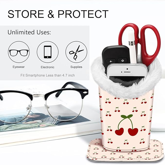 Fintie Plush Lined Eyeglasses Holder, Glasses Stand Case, Anti-scratch Glasses Storage Organizer for Desk, Nightstand, Office