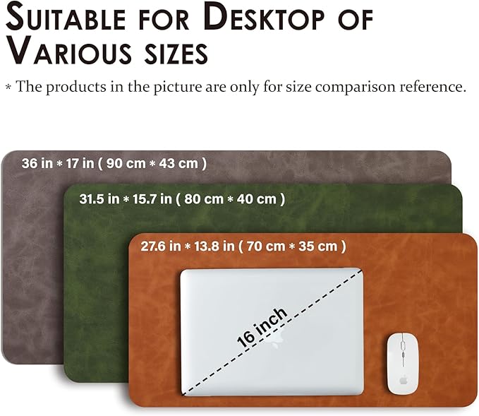 Distressed Leather Desk Mat - Non-Slip PU Desk Pad for Office and Home - Desk Organization and Accessories - Ideal for Large Mouse Pad and Desk Mats on Top of Desks(Navy Blue,27.6"x 13.8")
