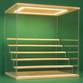 NONEMEY Clear Acrylic Display Case Stand with LED Light 2/3/4/5/6 Tier Storage Box Showcase Dustproof Organizer Box for Collectibles (6Tier 15.7*12.5*16.5inch)