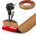 Floor Cord Cover Self Adhesive Cord Hider,20FT Cable Management, Extension Strip Protector for Wires, Prevent Cable Trips for Offices, Gyms, Exhibitions Cavity:0.47"(W) x 0.35"(H) Brown Wood