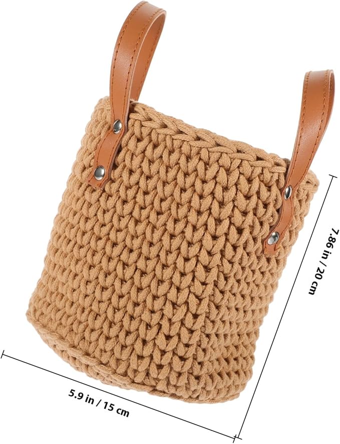 DOITOOL Cotton Rope Woven Basket Sundry Storage Bin for Home Desktop Organizer Lightweight Sundries Holder for Office Cosmetics Snacks Aromatherapy Multipurpose Storage Cube for Tidy