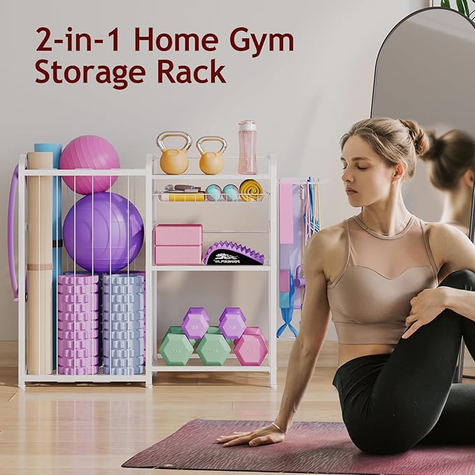 Garage Sports Equipment Organizer, Ball Storage for Gear and Toys, Large Capacity, Sports Organizer for Garage with Hooks and Baskets