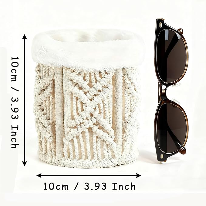 Glasses Holder for Nightstand, Boho Decor Eyeglass Case, Anti-scratch Plush Lined Sunglass Holder, Eyeglass Holder Stand for Desk, Table, Office, Glasses Stand Sunglass Storag Organizer