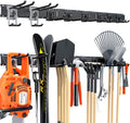 48-Inch Heavy Duty Garage Tool Organizer, Wall Mount Storage System with Adjustable Metal Hooks, 440lbs Capacity, Ideal for Garden Tools, Shovels, Rakes, Brooms, Ladders (48‘’ Metal Hooks)