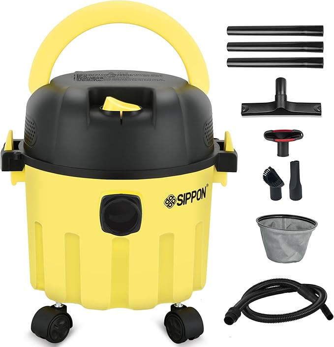 Wet-Dry Vacuum, 3-in-1 Portable Shop Vacuum Cleaner with 2 Peak HP Power Suction, Lightweight Wet Dry Vacuum with Blower & Wall Mount Design for Car, Pet Hair, Hard Floor