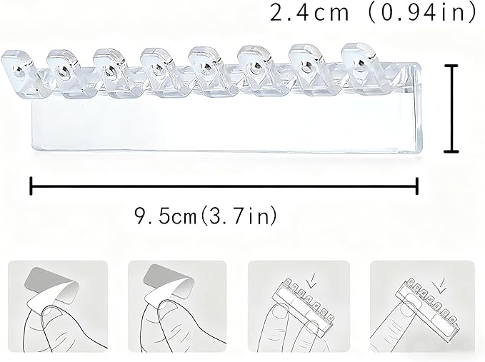 6 Pack Acrylic Necklace Hanger Wall Mounted Necklace Organizer Hanging Jewelry Organizer with 48Hooks for Necklaces, Earrings and Bracelets