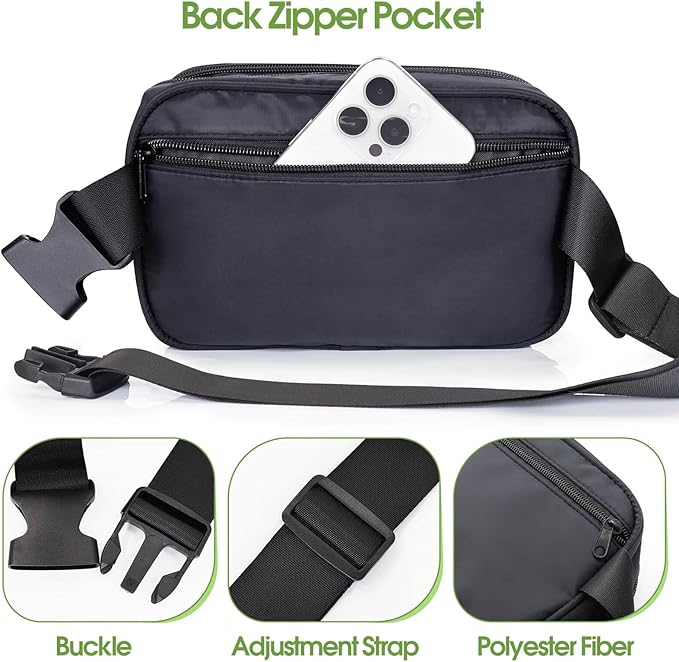 Pin Bag Fanny Pack, Ita Bag Storage Pins Crossbody Belt Bags for Women Girls Gifts, Black Display Bags for Sports Memorial Travel Brooches(No Pins Included)