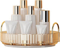 YCIA&DONE 360 Rotating Makeup Organizer and Storage for Vanity Countertop 1 Tier, High Capacity Cosmetic Skincare Perfume Organizers for Dresser Bathroom Fridge Lazy Susan (Amber Gold)