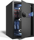 XDeer Biometric Safe Box, Quick-Access Security Safe Box with Upgraded Fingerprint, Steel Handgun Safe Lock Box for Kid/Home/Office (2.04 Cubic Feet)