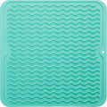Silicone Dish Drying Mat for Multiple Usage,Easy clean,Eco-friendly,Heat-resistant Silicone Mat for Kitchen Counter or Sink,Refrigerator or Drawer liner Mint M 12 inches x 12 inches