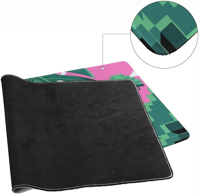Pixel Plant Power Large Mouse Pad, Cool Gaming Desk Mat, XXL Keyboard Desk Pad Mat for Desktop, 35.4"x15.7" Non-Slip Base Big Mousepad with Stitched Edges
