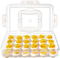 Deviled Egg Containers with Lid and Handle, Durable Clear Plastic Deviled Egg Carrier Storage 24 Eggs, Stackable Egg Holder for Fridge, Portable Tray Platter for Party & Picnics-1 Pack White